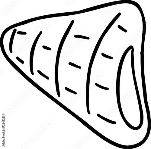 A black and white drawing of a steak