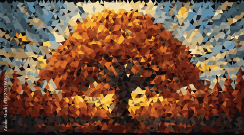 Autumn tree canopy with sky leaves orange
