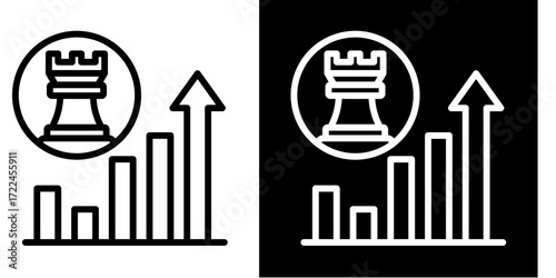 Growth Strategy  Icon Set White Style Collection
