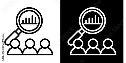 Market Research  Icon Set White Style Collection
