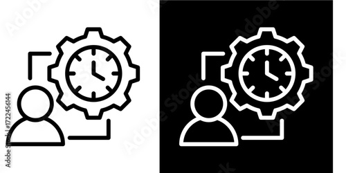 Time Management  Icon Set White Style Collection
