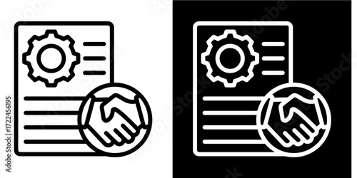 Service Agreement  Icon Set White Style Collection
