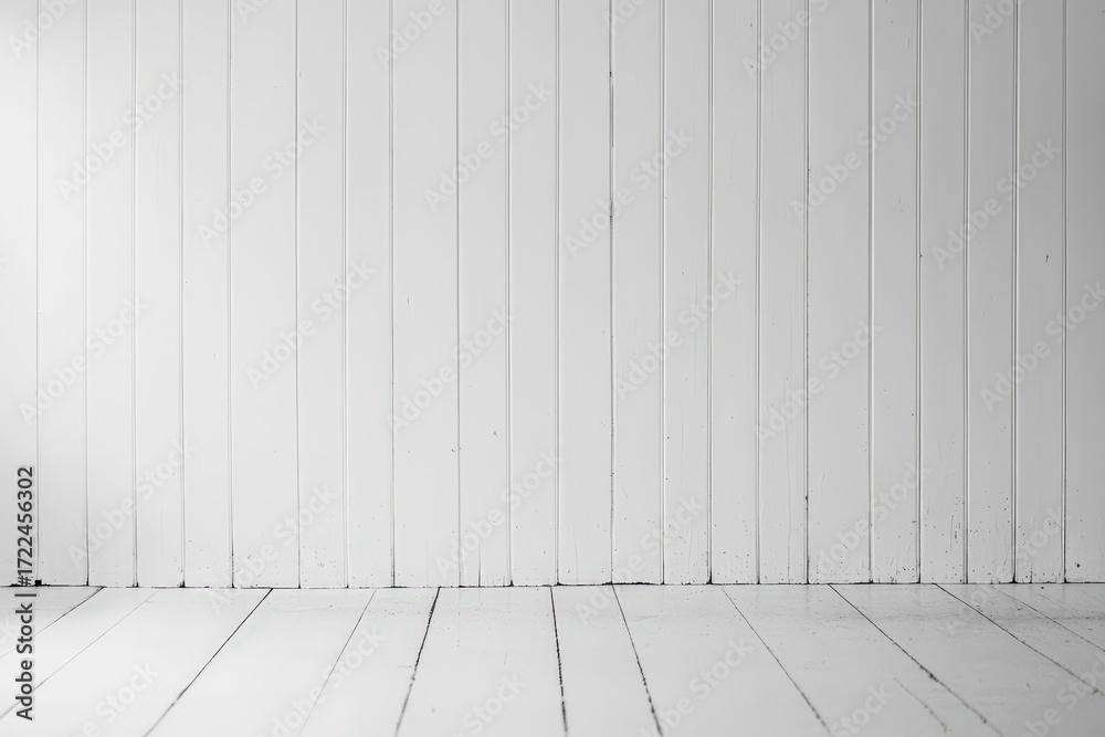 Fototapeta premium 白い木の壁と床の背景