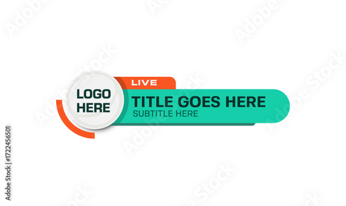 Modern lower third. Creative name or title bar headline layout.