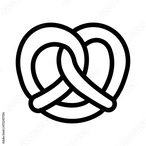 Pretzel Line Icon of Snack Types Icon Set