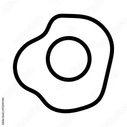 Fried Egg Line Icon of Breakfast Dishes Icon Set