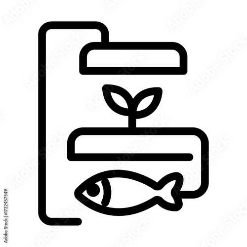 Vertical Aquaponics System Line Icon of Aquaponics Icon Set