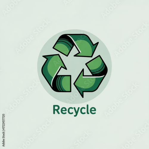 Recycle symbol vector graphic for sustainable living and environmental conservation awareness campaign design