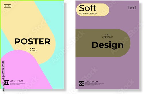 Simple template with abstract geometric shapes. Modern abstract covers set, minimal covers design. Frame for your message or photo. Layout for flyer, poster or cover. vector illustration.