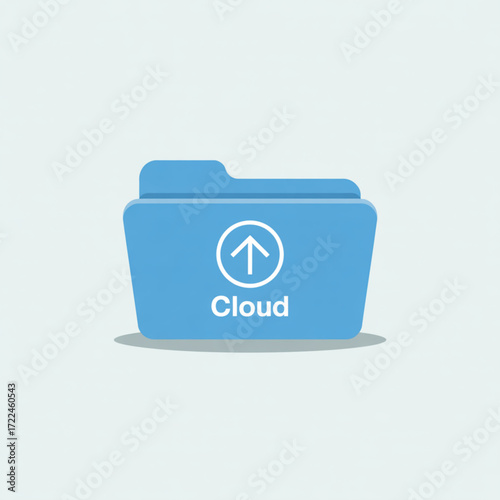 Cloud folder upload file storage backup service data transfer online computing network technology concept