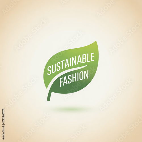 Sustainable fashion eco friendly clothing ethical apparel and green textile industry concept design logo vector
