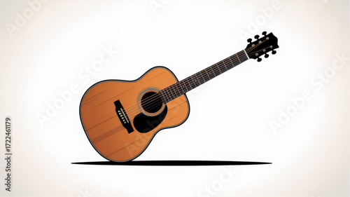 Acoustic guitar vector illustration for music instruments and lessons with musical instrument design art