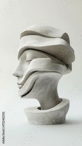 Ethereal White Marble Sculpture in Motion