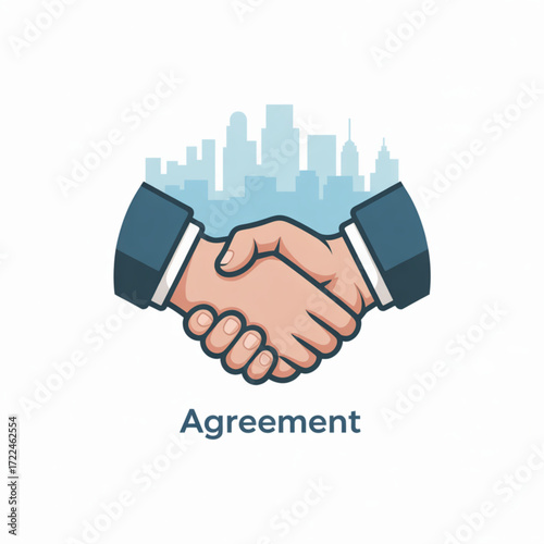 Handshake agreement partnership business deal contract collaboration cooperation teamwork success in city 100