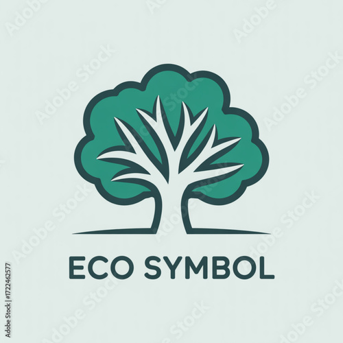 Green tree logo design for nature conservation and environmental protection initiatives and sustainability projects