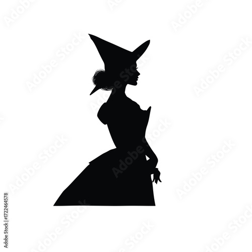 Collection of glinda the good witch silhouettes in various poses isolated on white background