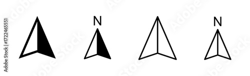 Compass icon set. arrow compass icon vector