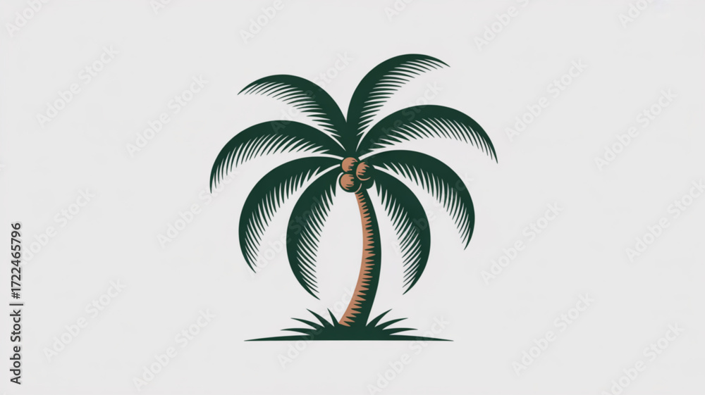 Naklejka premium Palm tree vector illustration for tropical design and summer vacation themed graphic projects and designs