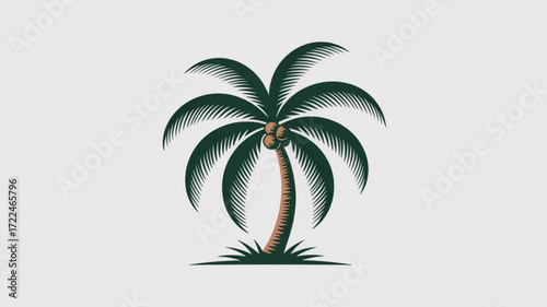 Palm tree vector illustration for tropical design and summer vacation themed graphic projects and designs