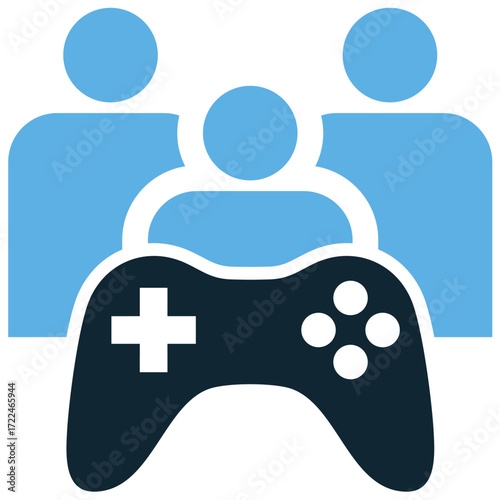 Multiplayer game icon vector. Perfect for gaming, apps, and entertainment themes. A simple, clear symbol representing an online or local multiplayer game.