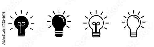 Lamp icon set. Light bulb icon vector. idea symbol.