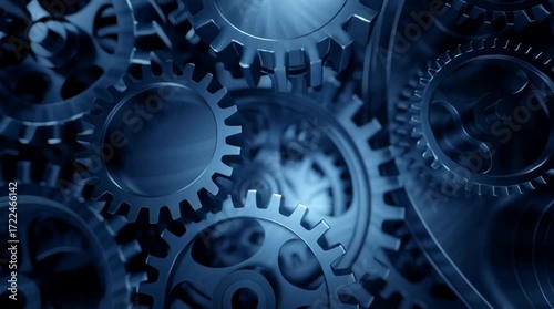 Gears of the world ⚙️ a complex mechanical network of metal cogs and steel machinery symbolizing industrial business and teamwork