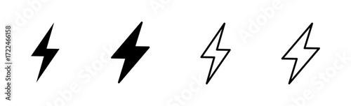 Lightning icon set. electric icon vector. power icon. energy sign