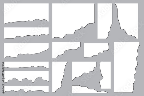 Ripped and Torn Paper Sheets Vector Set. vector Notebook Pages, Scrap Notes, and Jagged Edge Strips Collection.Set of torn paper sheets..eps