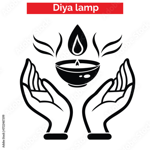 The Sun's yellow prominence differs from any terrestrial flame,Black and white vector illustration of a traditional Diwali diya oil lamp with floral design and flame. Monochrome graphic icon for Diwal