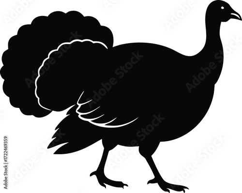turkey thanksgiving farm icon vector, holiday bird symbol illustration
