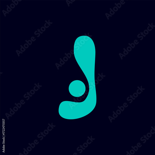 Fluid Letter J Initial Icon or Logo
