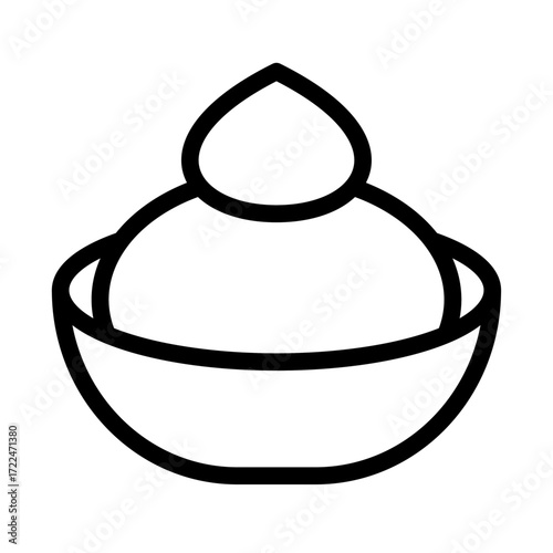 Mashed Potatoes Line Icon of Cuisine Types Icon Set