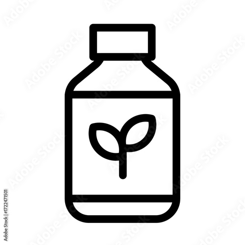 Liquid Fertilizer Bottle Line Icon of Fertilizers Icon Set