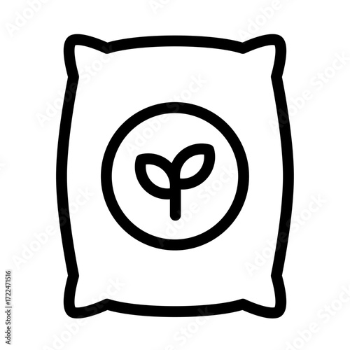 Fertilizer Bag Line Icon of Fertilizers Icon Set