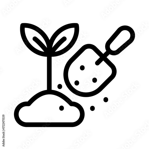 Fertilizing Plants Line Icon of Fertilizers Icon Set