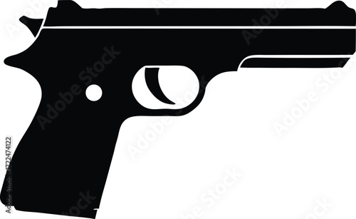 gun pistol firearm icon vector, military arm symbol illustration
