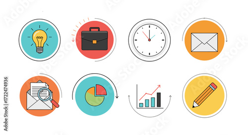 Set of Business and Finance Icons for Web and Design Projects.