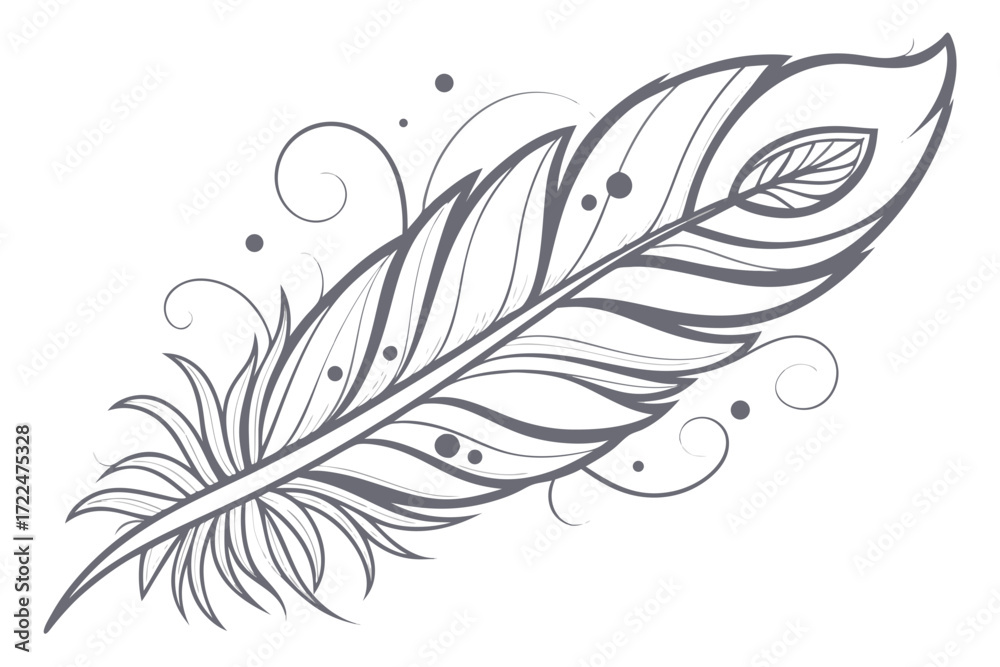Obraz premium vector illustration of feather