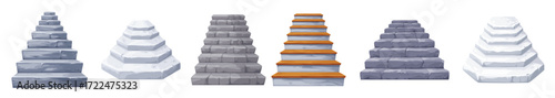 cartoon stone castle staircase house stairway