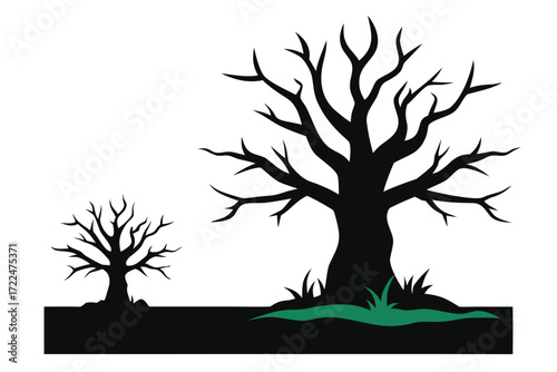dead tree silhouette vector