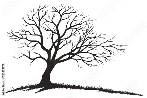 dead tree silhouette vector