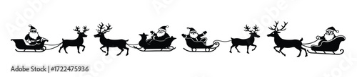 christmas santa claus reindeer illustration