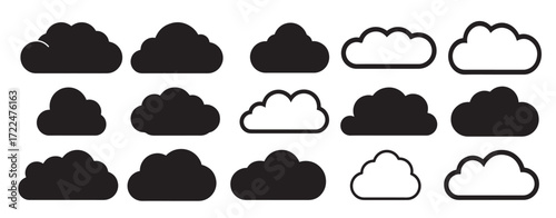 clouds silhouette vector illustration