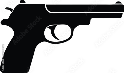 gun rifle firearm symbol vector, shooting arm silhouette illustration
