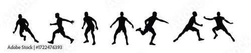 collection of male athlete silhouettes in various dynamic poses