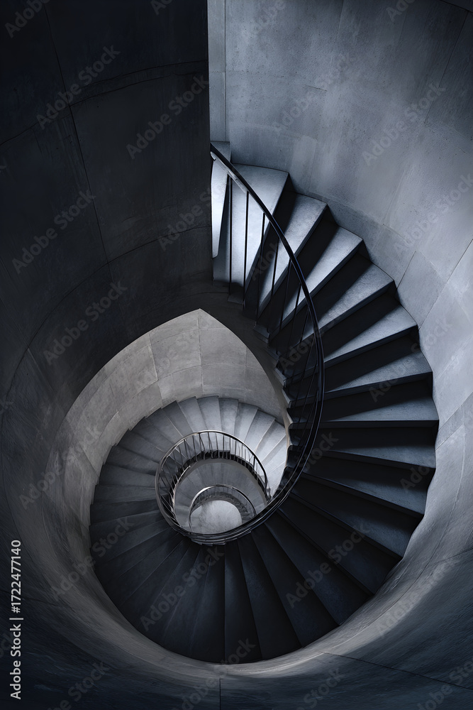 Obraz premium Exploring the Timeless Eleance of a Circular Staircae within a Tower: Architecural Marvels and SpiralingLandscapes in Stunning Visas and Historical Context