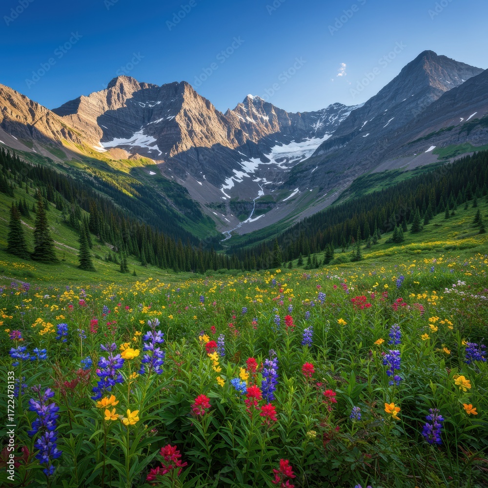 Naklejka premium Mountain meadow bloom