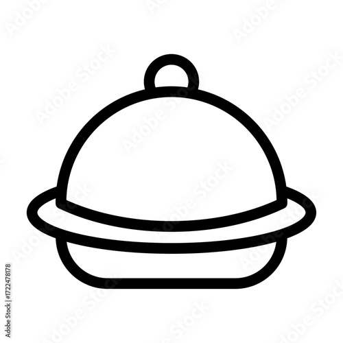 Covered Dish Line Icon of Main Courses Icon Set