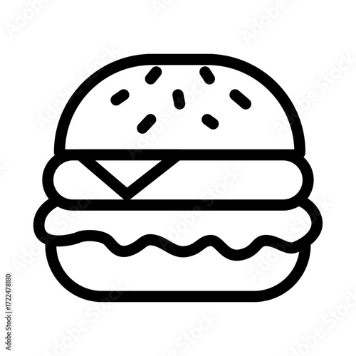 Burger Line Icon of Main Courses Icon Set