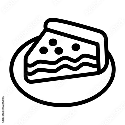 Pizza Slice Line Icon of Main Courses Icon Set